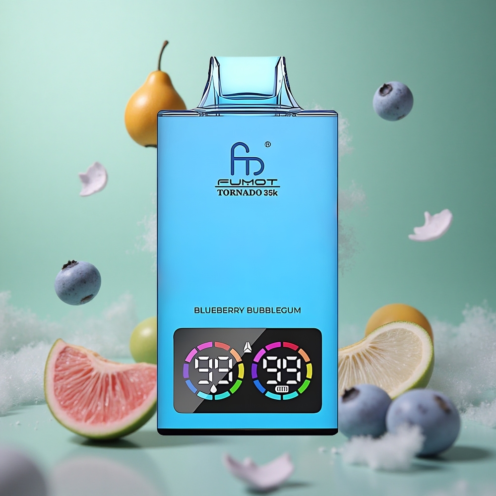 Blueberry Bubblegum Fumot Tornado 35000 Dual Mesh RGB Disposable Vape