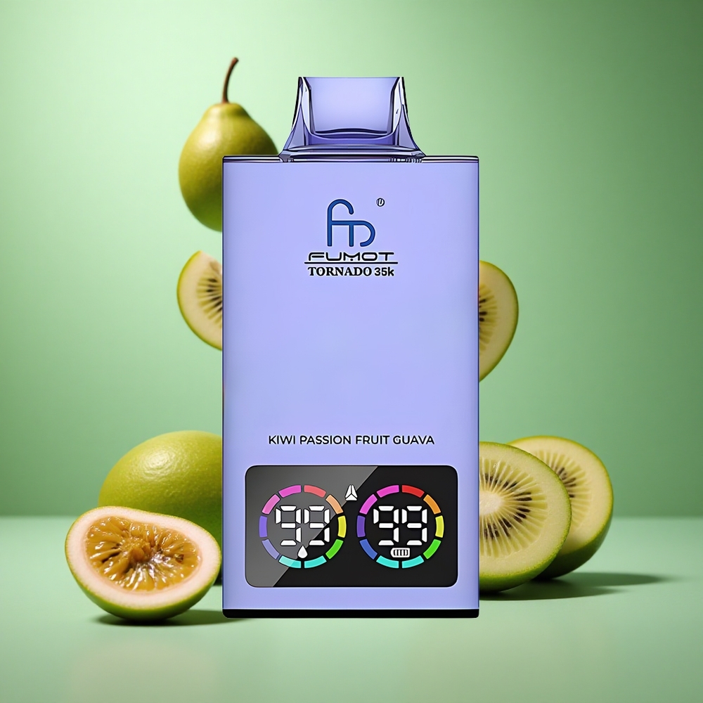 Kiwi Passion Fruit Guava Fumot Tornado 35000 Dual Mesh Fast Charging