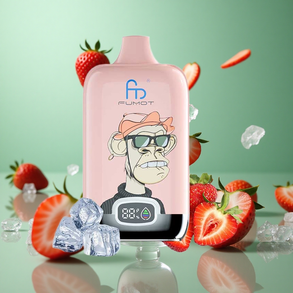 Strawberry Ice Fumot Tornado Digital Box 12000 Puffs Mesh Coil