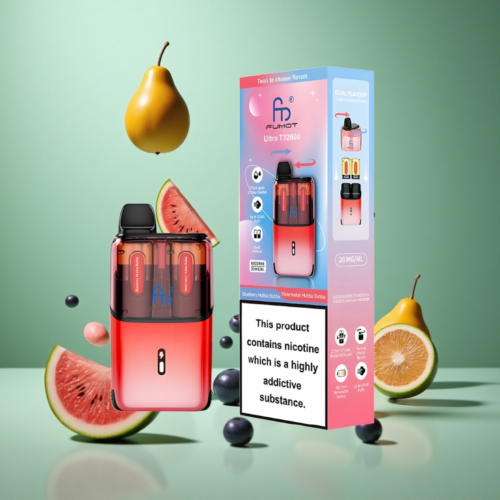 Blueberry Watermelon Hubba Bubba Fumot Ultra T32000 Disposable Vape 24ml Type-C Fast Charging