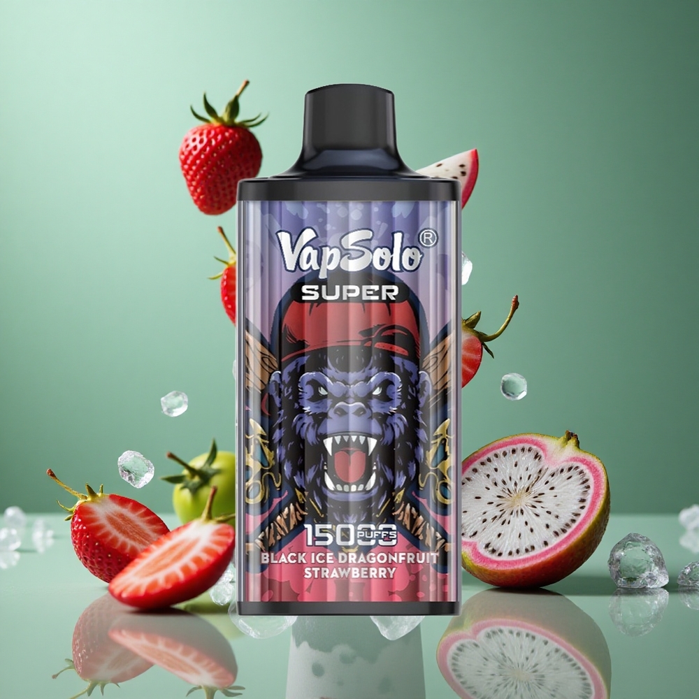 Black Ice Dragonfruit Strawberry Vapsolo Super 15000 Puffs 850mah Type-C