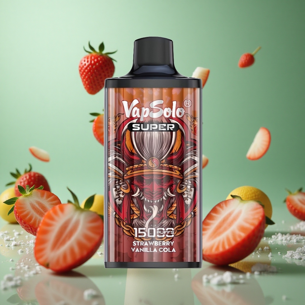 Strawberry Vanilla Cola Vapsolo Super 15000 Puffs 40ml 20/50mg/ml Nicotine