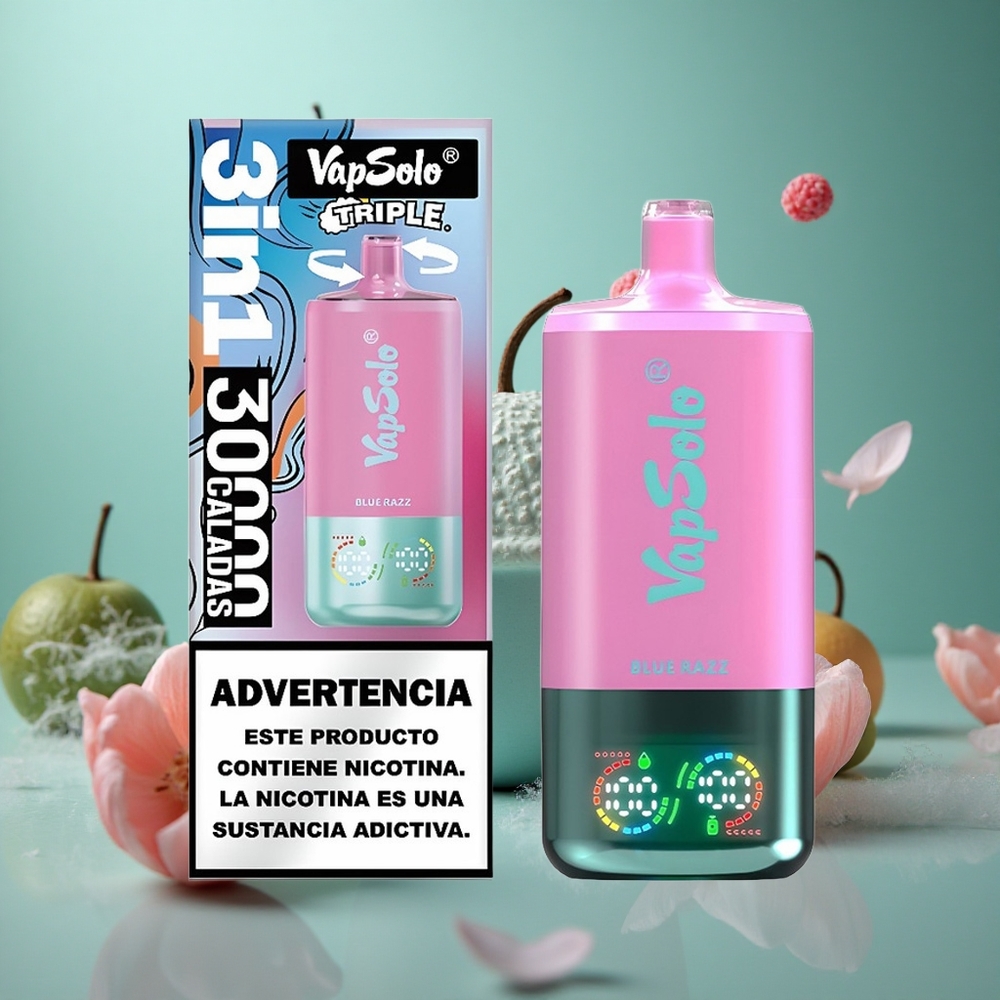 Blue Razz VapSolo Triple 30000 Puffs Disposable Vape Type-C
