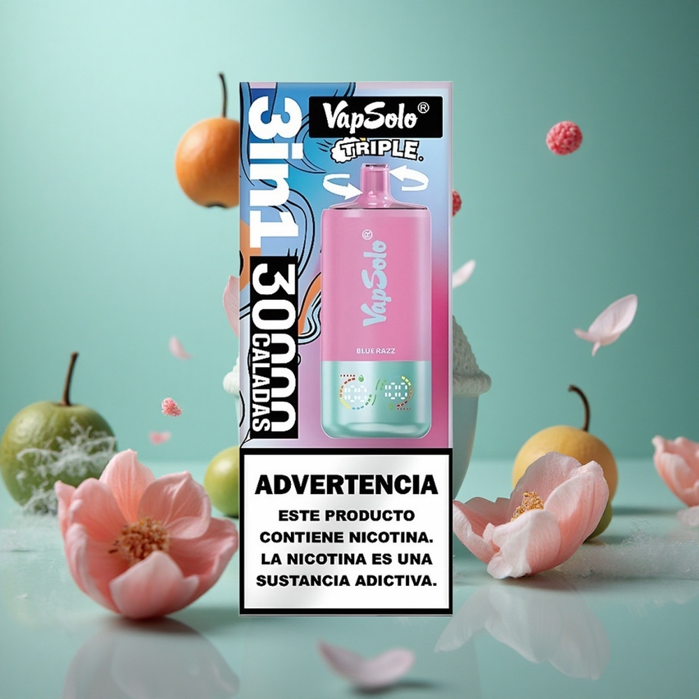 Blue Razz VapSolo Triple 30000 Puffs Disposable Vape Type-C