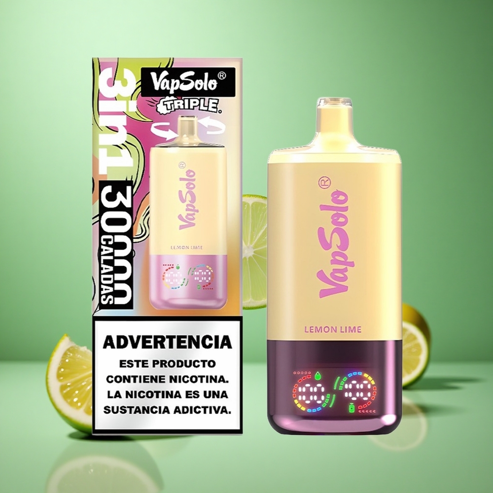 Lemon Lime VapSolo Triple 30000 Puffs 40ml Type-C