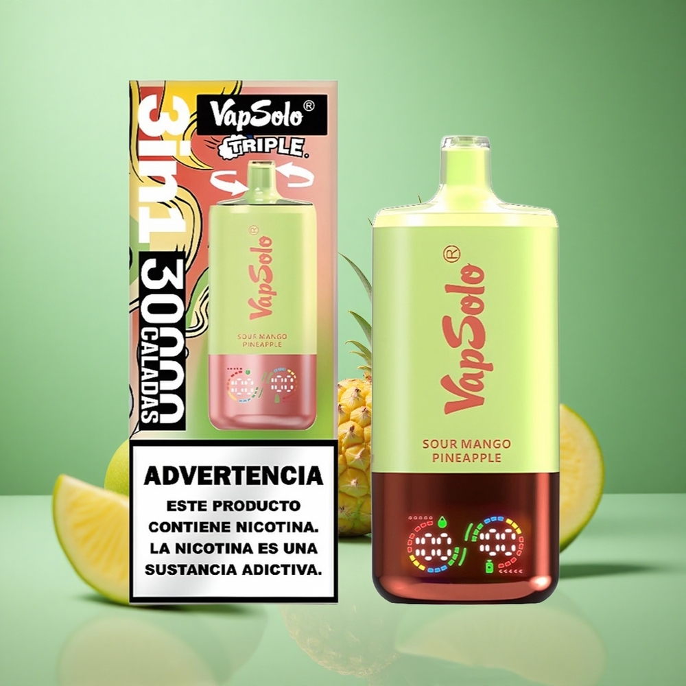 Sour Mango Pineapple VapSolo Triple 30000 Puffs 40ml Disposable Vape