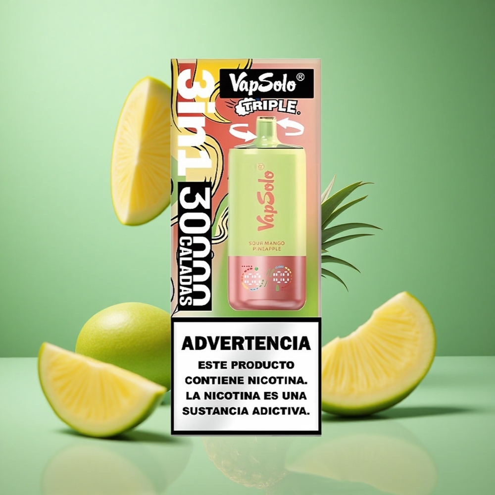 Sour Mango Pineapple VapSolo Triple 30000 Puffs 40ml Disposable Vape