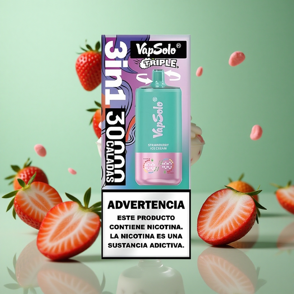 Strawberry Ice Cream VapSolo Triple 30000 Puffs 40ml Type-C