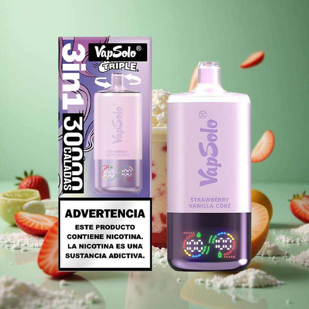Strawberry Vanilla Coke VapSolo Triple 30000 Puffs 40ml Type-C