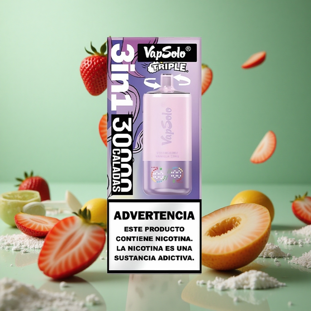 Strawberry Vanilla Coke VapSolo Triple 30000 Puffs 40ml Type-C