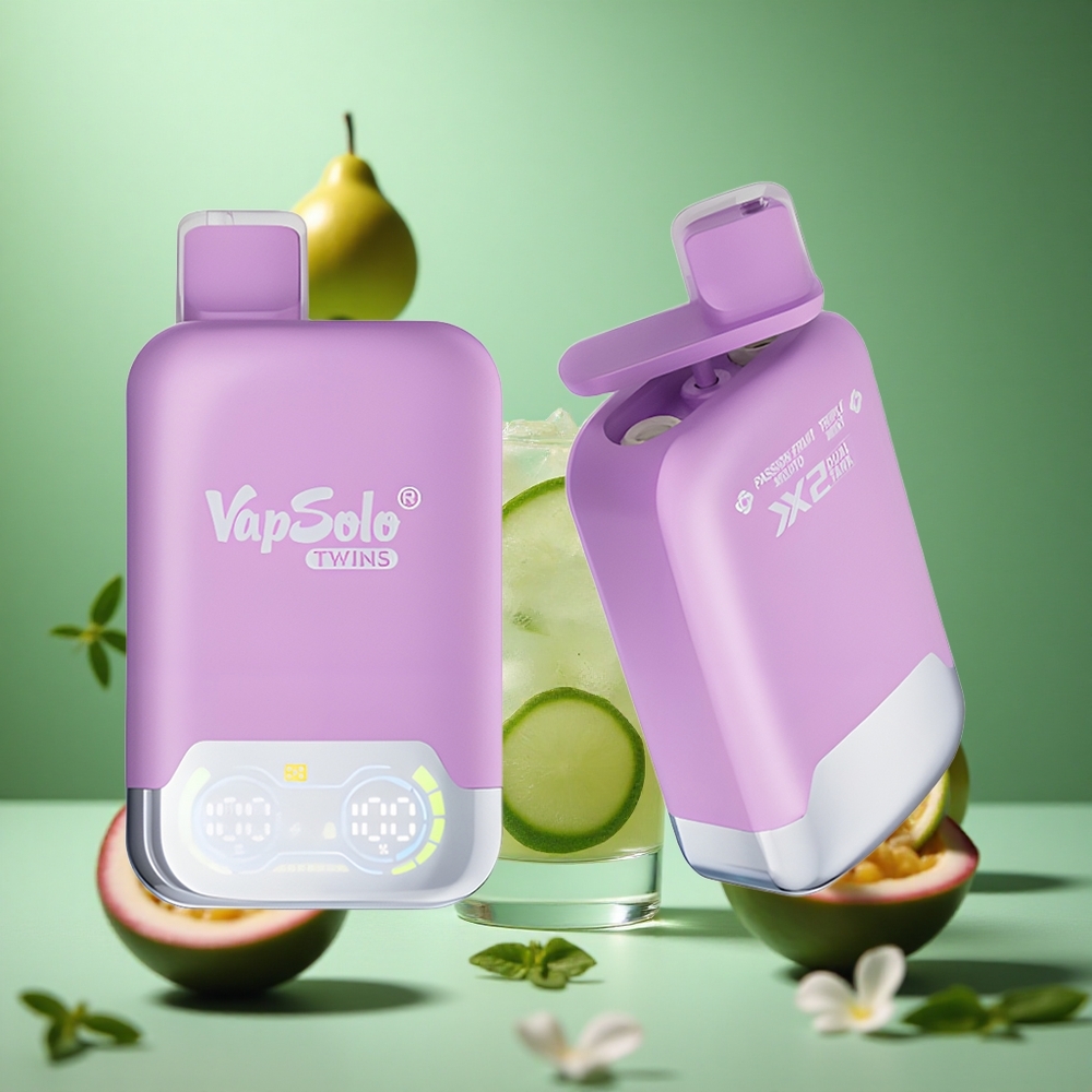 Passion Fruit Mojito & Triple Mint Vapsolo Twins 20000 Puffs Disposable Vape 40ml Type-C
