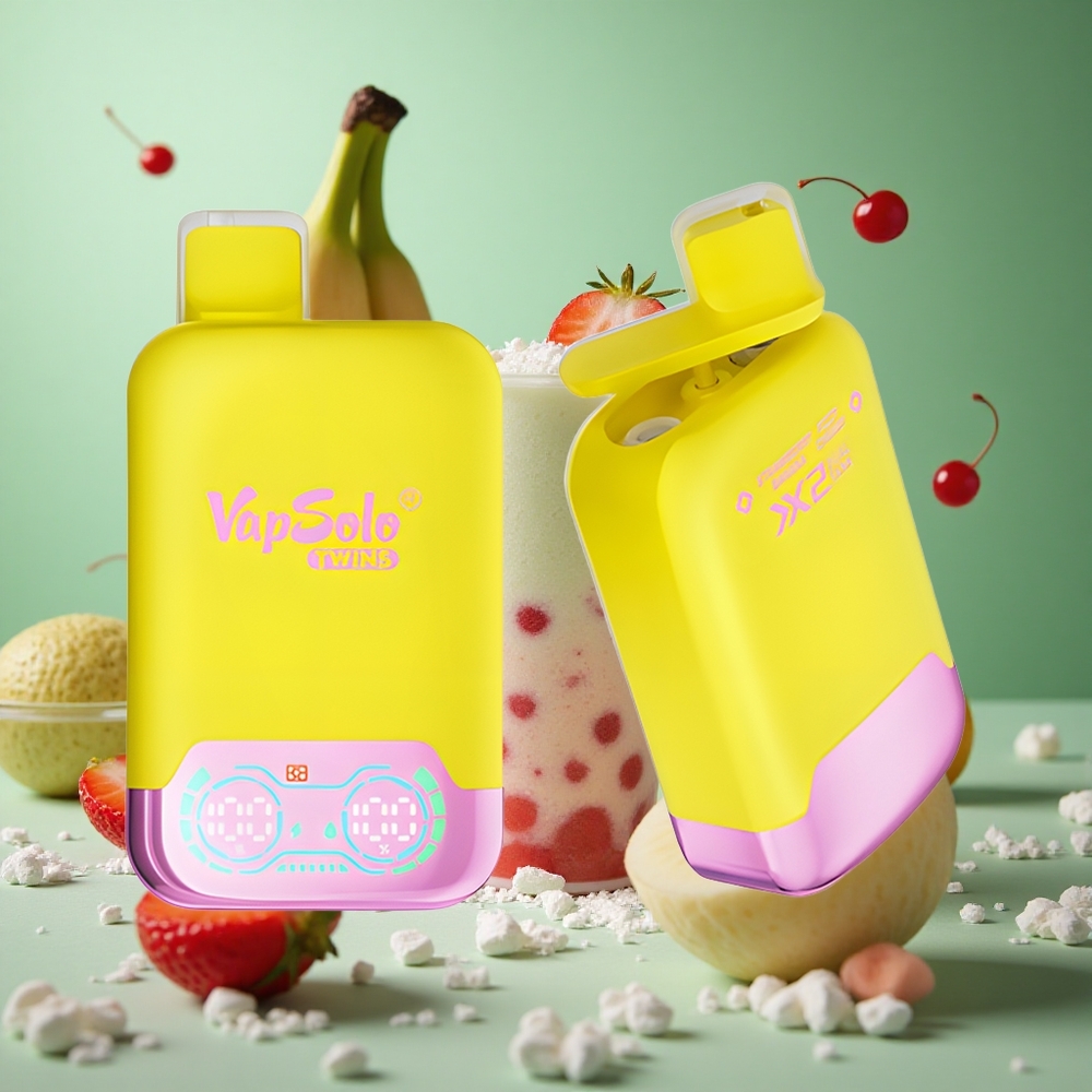 Strawberry Banana & Fizzy Cherry Vapsolo Twins 20000 Puffs 40ml