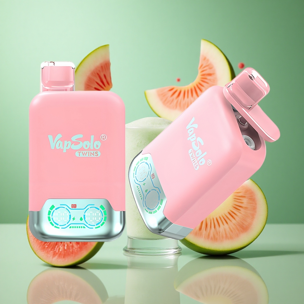 Strawberry Ice & Mango Peach Watermelon Vapsolo Twins 20000 Puffs Disposable Vape Type-C Charging