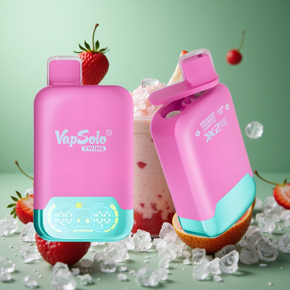Strawberry Raspberry Cherry Ice & Grape Ice Vapsolo Twins 20000 Puffs 40ml Disposable Vape