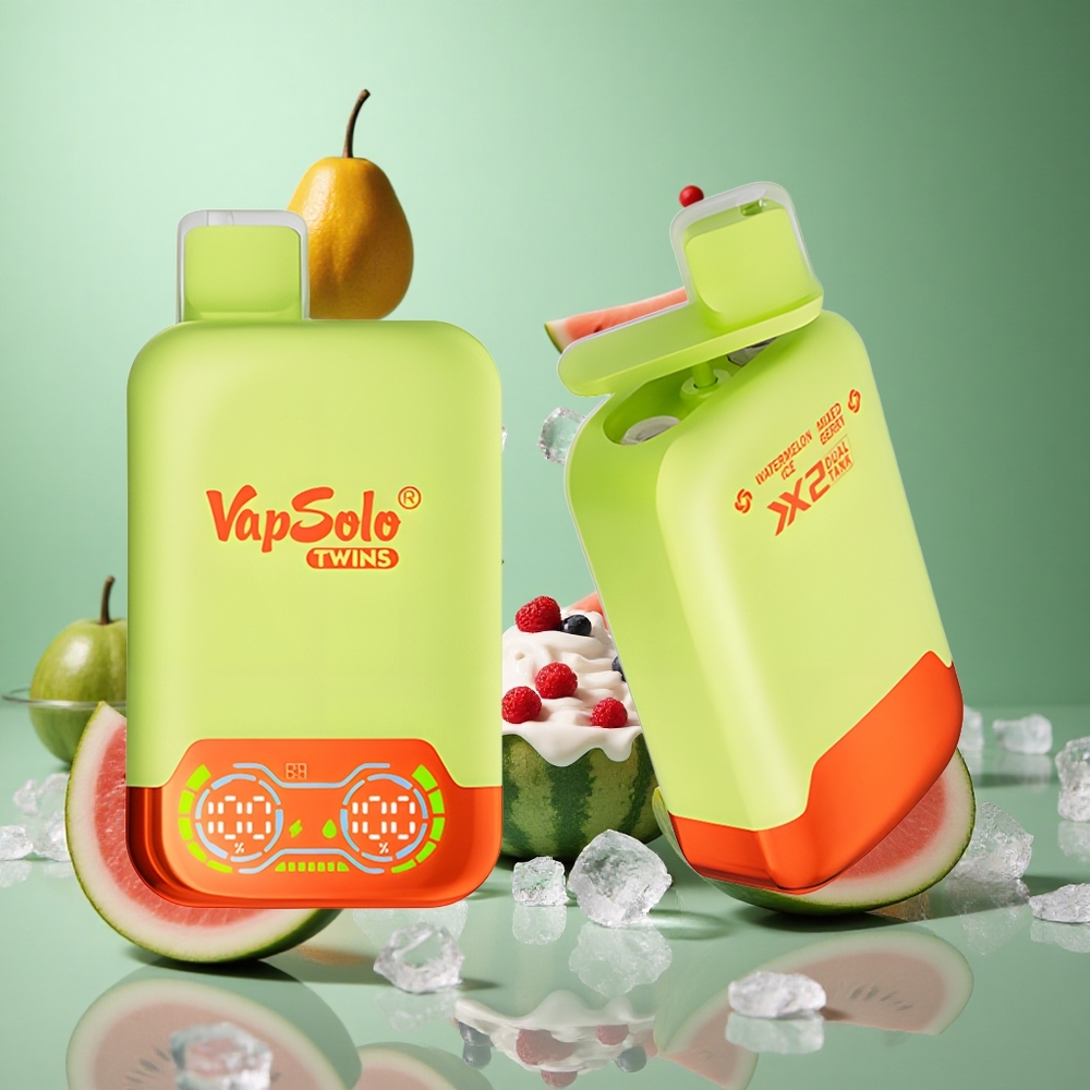 Watermelon Ice & Mixed Berry Vapsolo Twins 20000 Puffs Disposable Vape Type-C