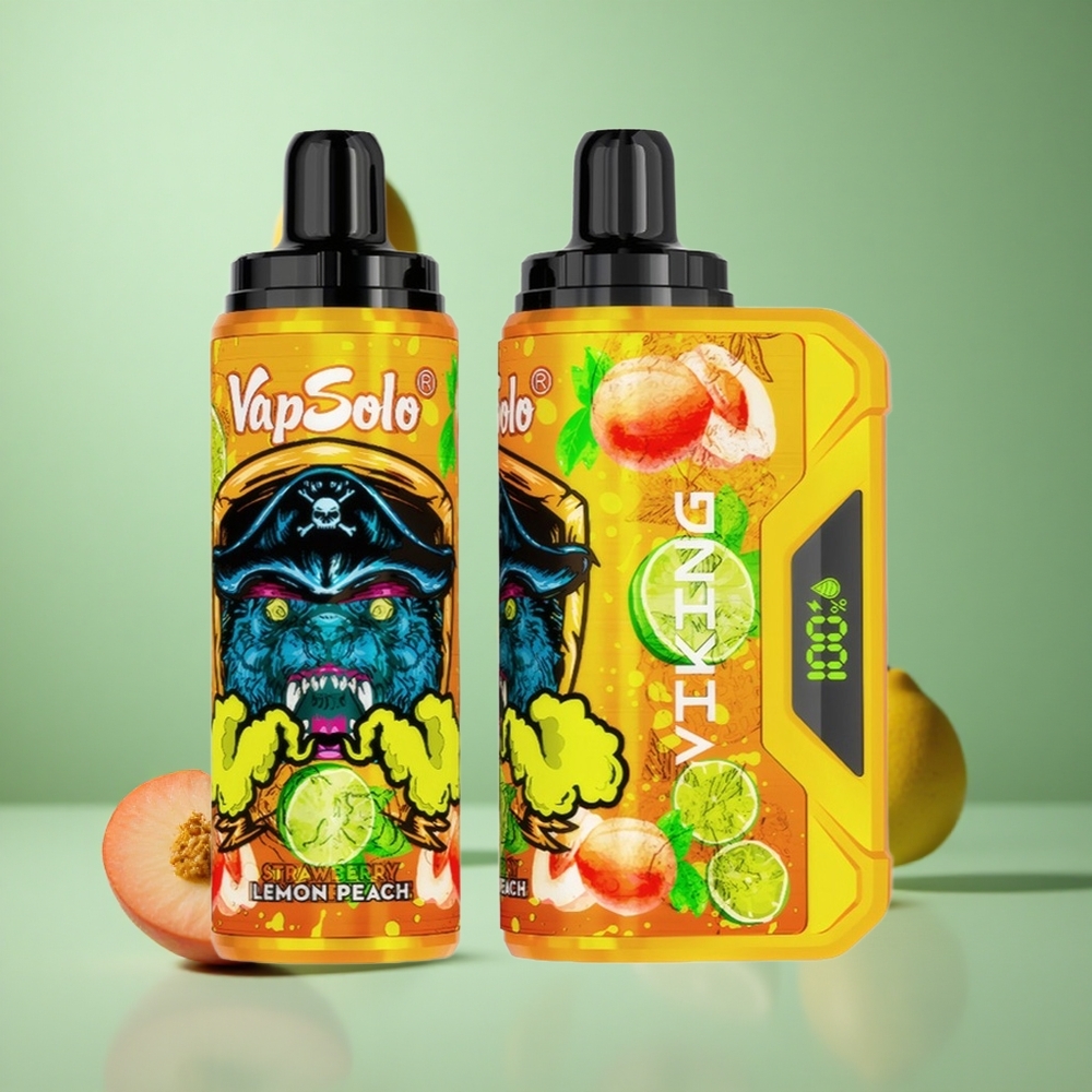Lemon Peach VapSolo VIKING 12000 Puffs 22ml Disposable Vape