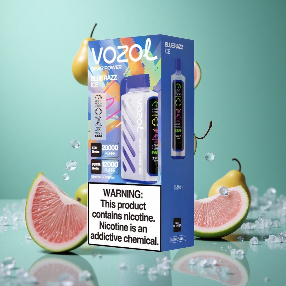 Blue Razz Ice VOZOL Gear Power 20000 Puffs Dual Mesh Full Screen
