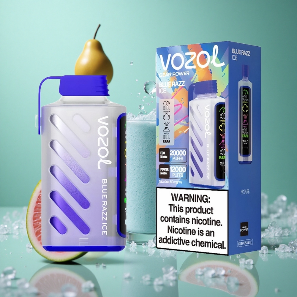Blue Razz Ice VOZOL Gear Power 20000 Puffs Dual Mesh Full Screen