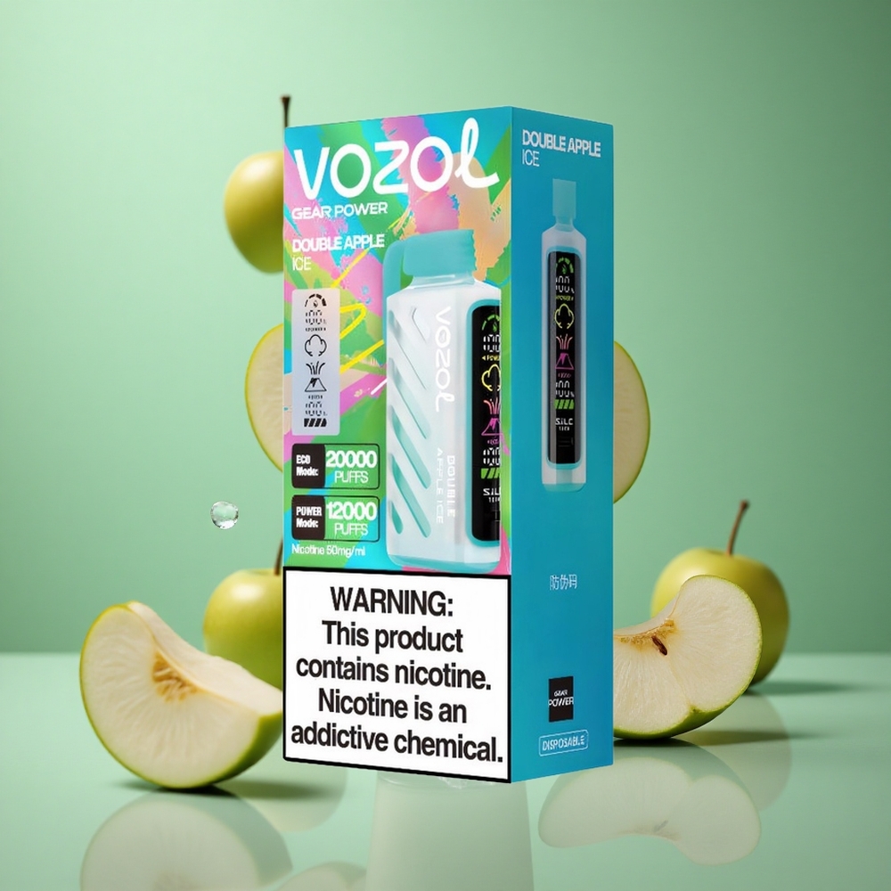Double Apple Ice VOZOL Gear Power 20000 Puffs Dual Mesh Coil