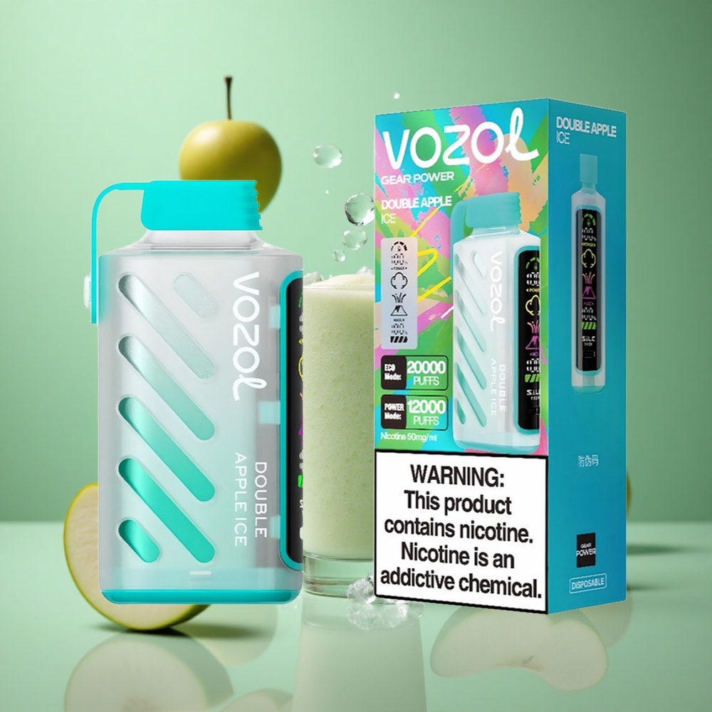 Double Apple Ice VOZOL Gear Power 20000 Puffs Dual Mesh Coil