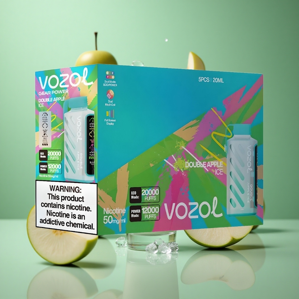 Double Apple Ice VOZOL Gear Power 20000 Puffs Dual Mesh Coil