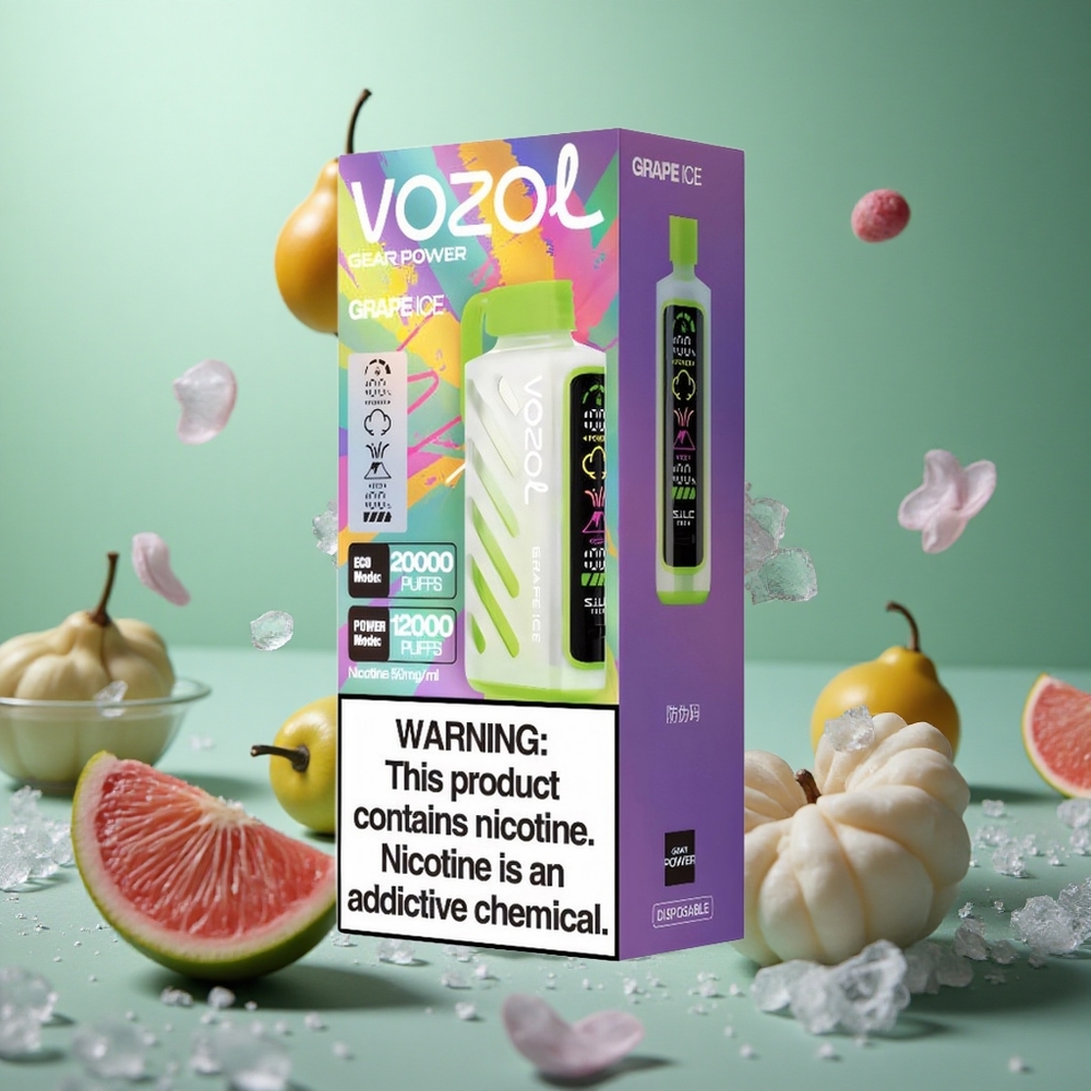 Grape Ice VOZOL Gear Power 20000 Puffs Dual Mesh Coil Full Screen Display