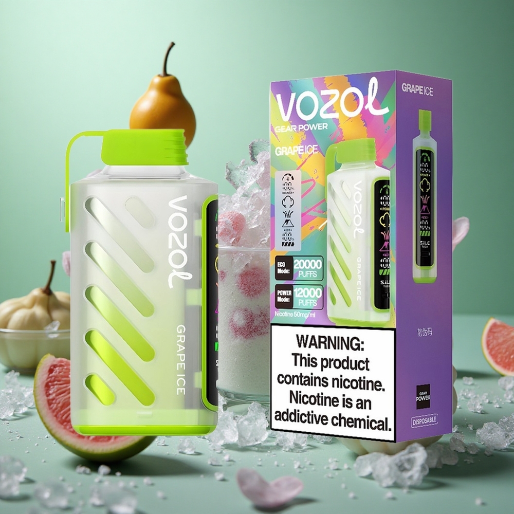 Grape Ice VOZOL Gear Power 20000 Puffs Dual Mesh Coil Full Screen Display
