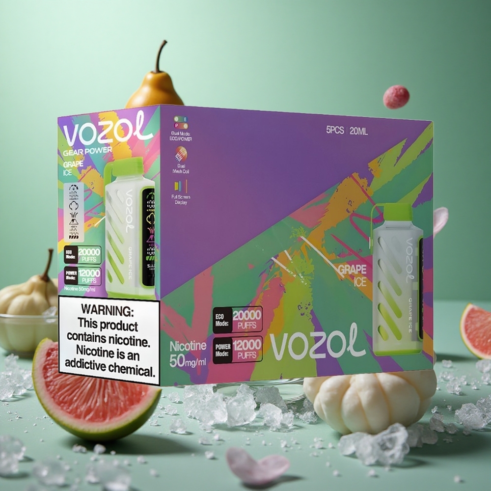 Grape Ice VOZOL Gear Power 20000 Puffs Dual Mesh Coil Full Screen Display