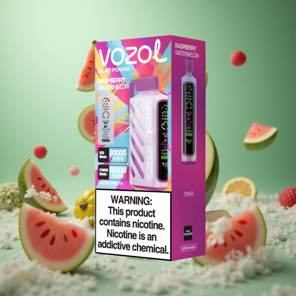Raspberry Watermelon VOZOL Gear Power 20000 Puffs Dual Mesh Coil