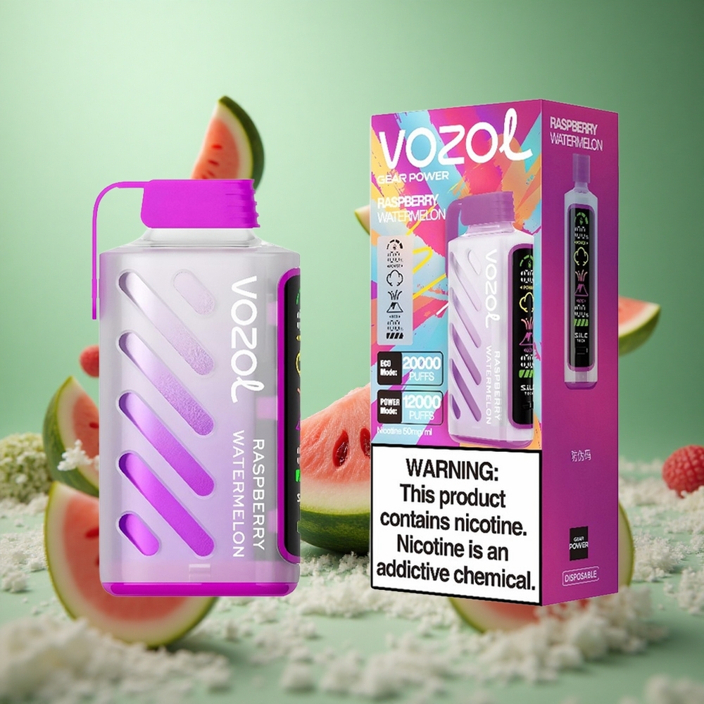 Raspberry Watermelon VOZOL Gear Power 20000 Puffs Dual Mesh Coil
