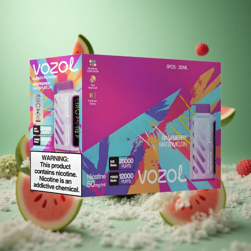 Raspberry Watermelon VOZOL Gear Power 20000 Puffs Dual Mesh Coil