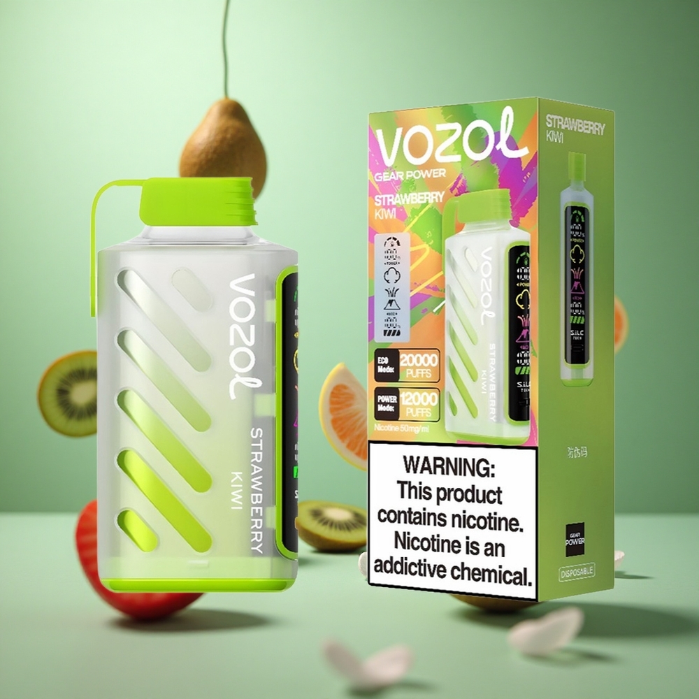 Strawberry Kiwi VOZOL Gear Power 20000 Puffs Dual Mesh Full Screen