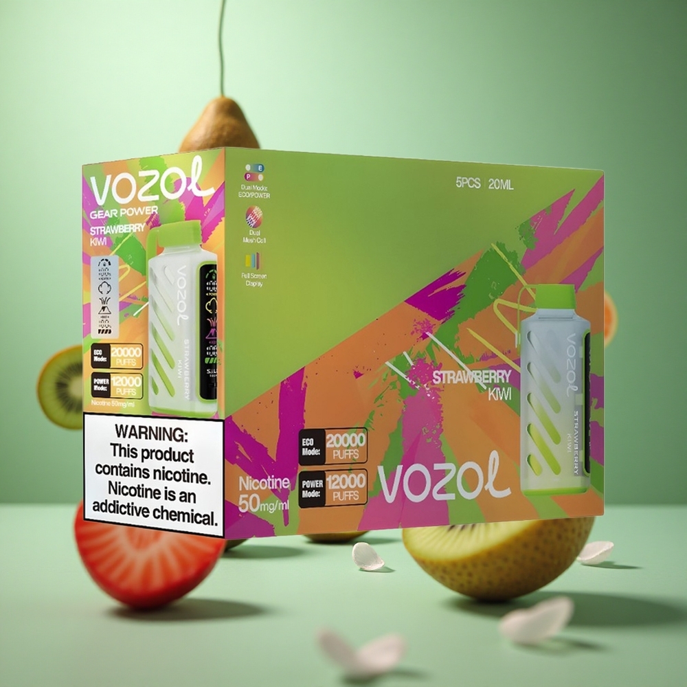 Strawberry Kiwi VOZOL Gear Power 20000 Puffs Dual Mesh Full Screen