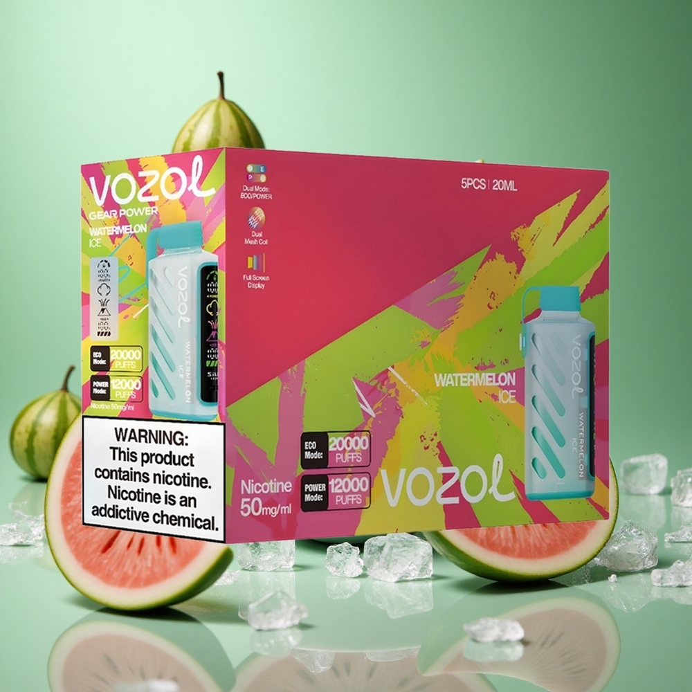 Watermelon Ice VOZOL Gear Power 20000 Puffs Dual Mesh Coil