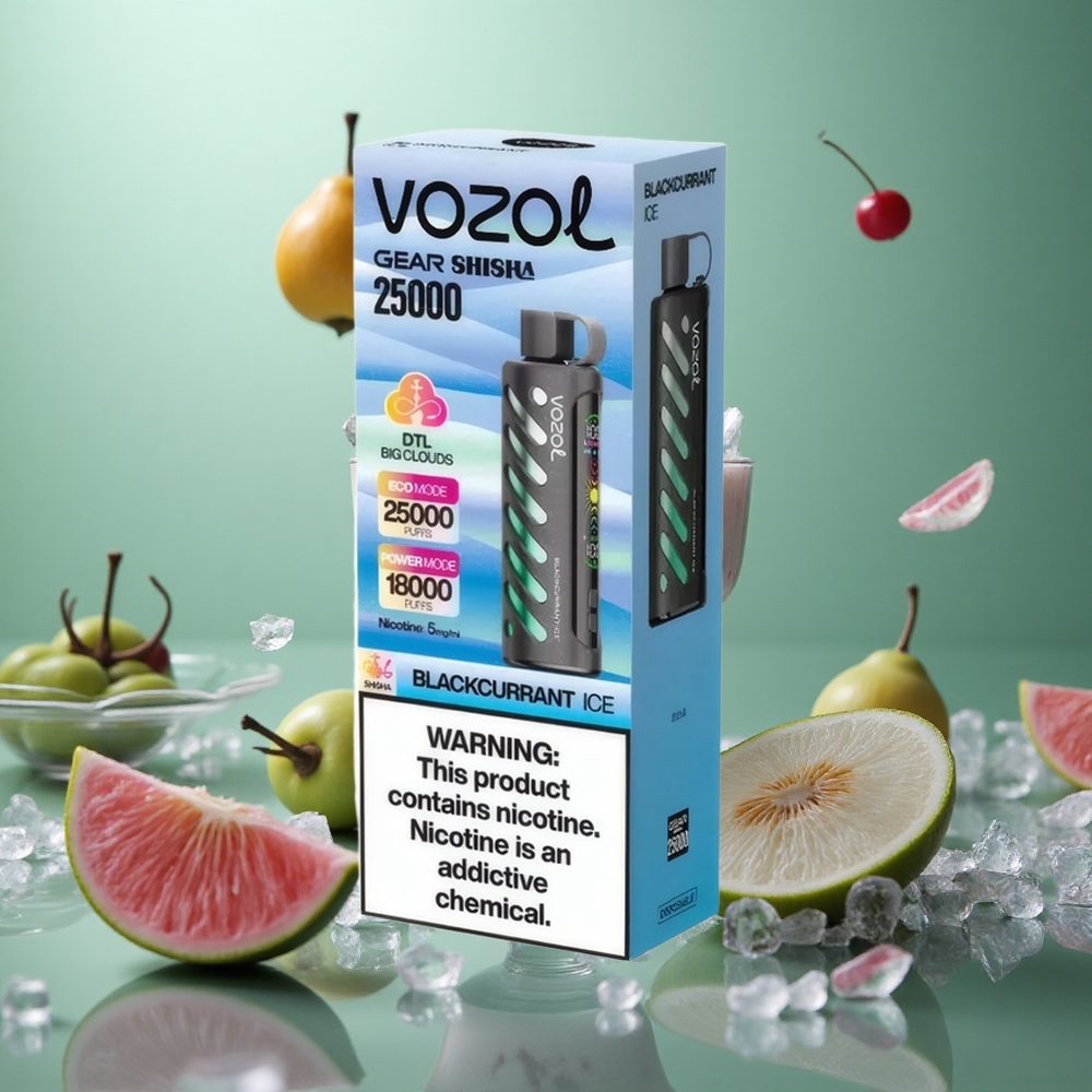 Blackcurrant Ice VOZOL Gear Shisha 25000 Puffs Dual Mesh Disposable Vape