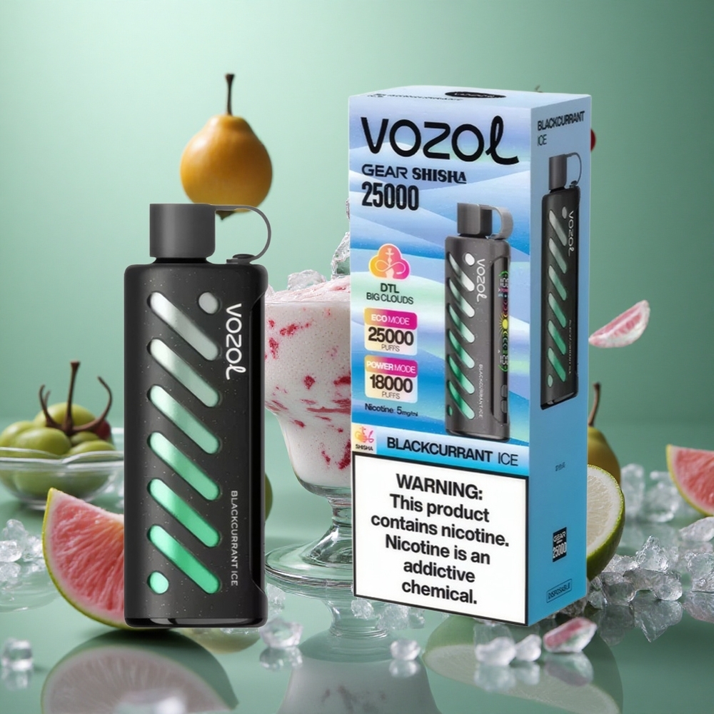Blackcurrant Ice VOZOL Gear Shisha 25000 Puffs Dual Mesh Disposable Vape