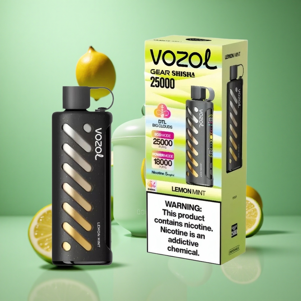 Lemon Mint VOZOL Gear Shisha 25000 Puffs Dual Mesh Dual Modes