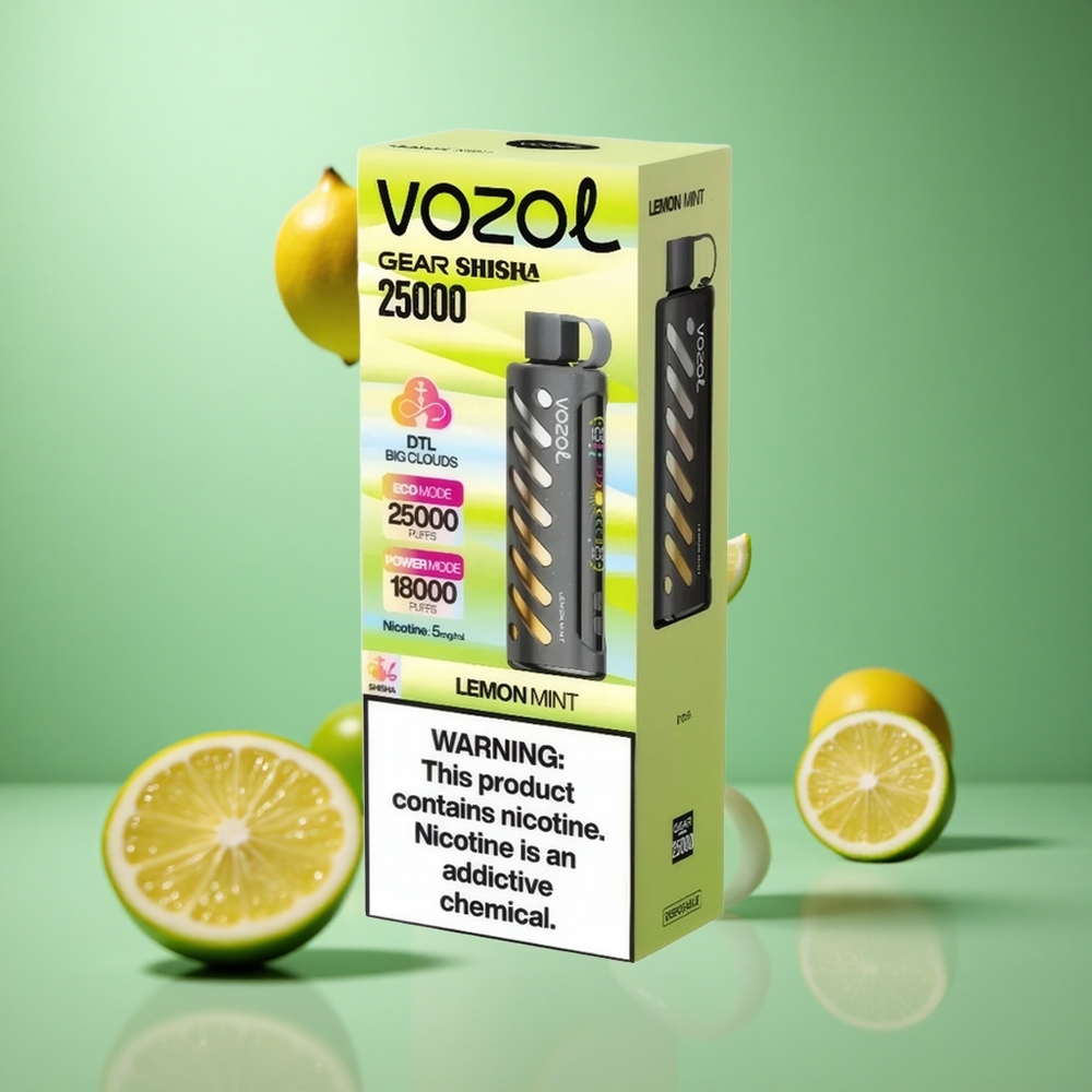 Lemon Mint VOZOL Gear Shisha 25000 Puffs Dual Mesh Dual Modes