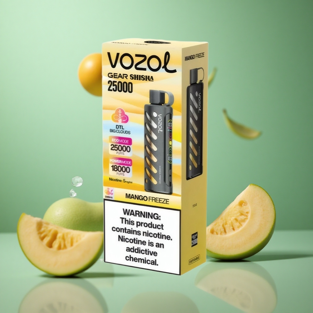 Mango Freeze VOZOL Gear Shisha 25000 Puffs Dual Mesh S.i.L.C Tech
