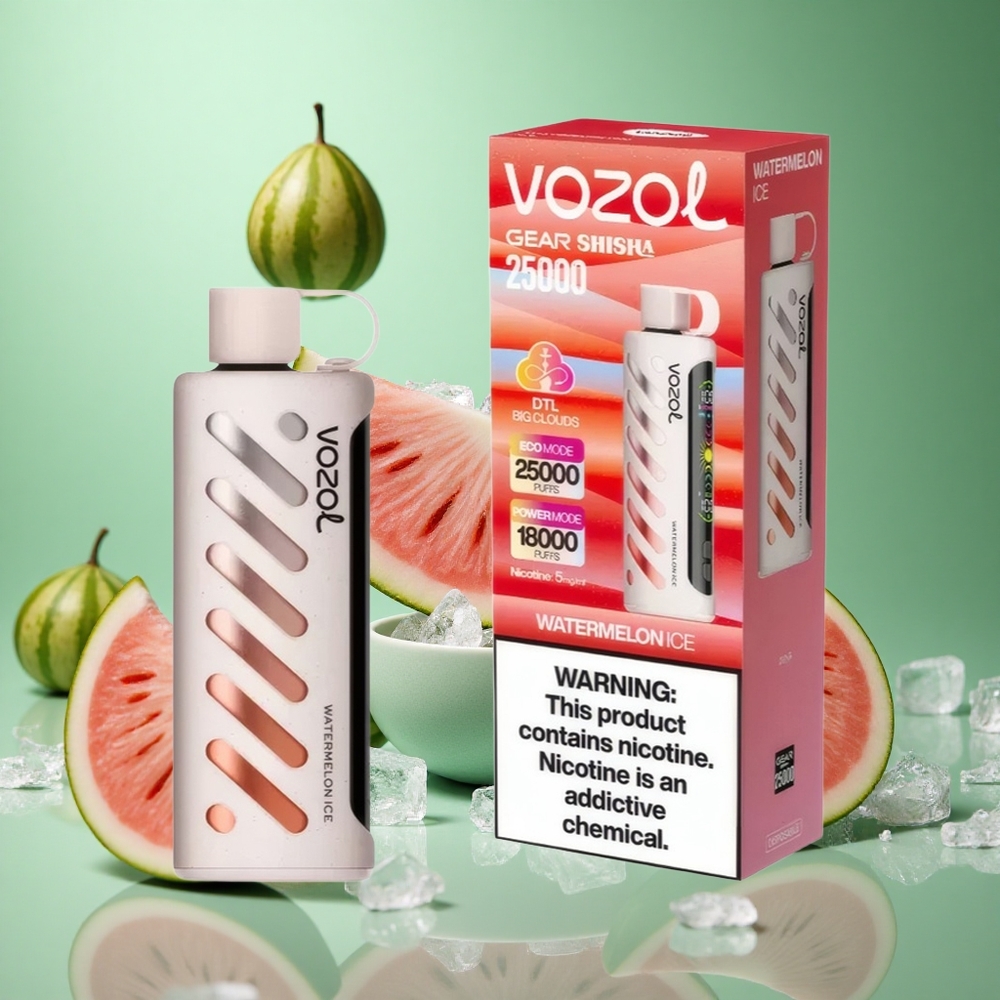 Watermelon Ice VOZOL Gear Shisha 25000 Puffs Dual Mesh S.i.L.C Tech