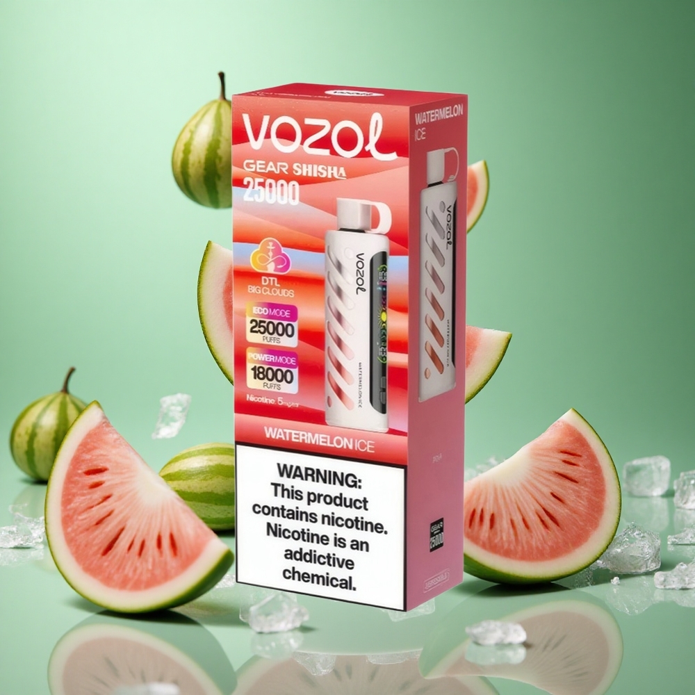 Watermelon Ice VOZOL Gear Shisha 25000 Puffs Dual Mesh S.i.L.C Tech