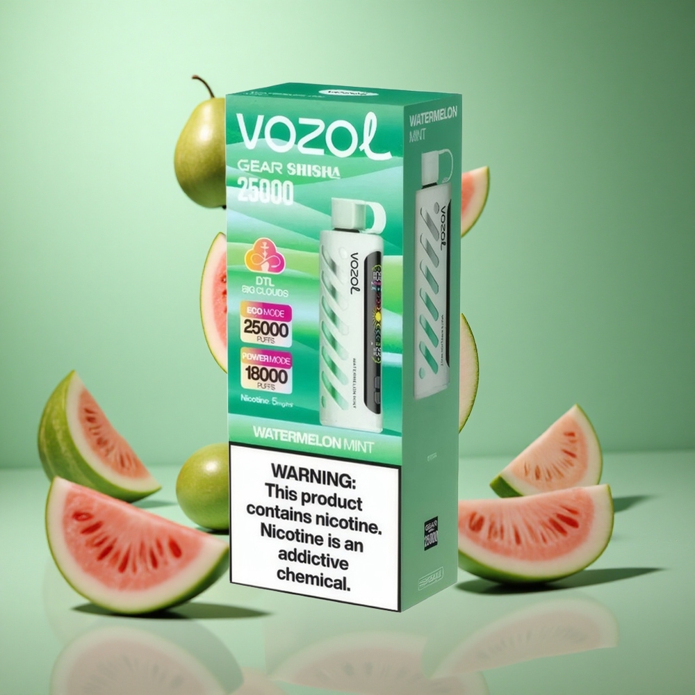 Watermelon Mint VOZOL Gear Shisha 25000 Puffs with S.i.L.C Tech & Dual Mesh