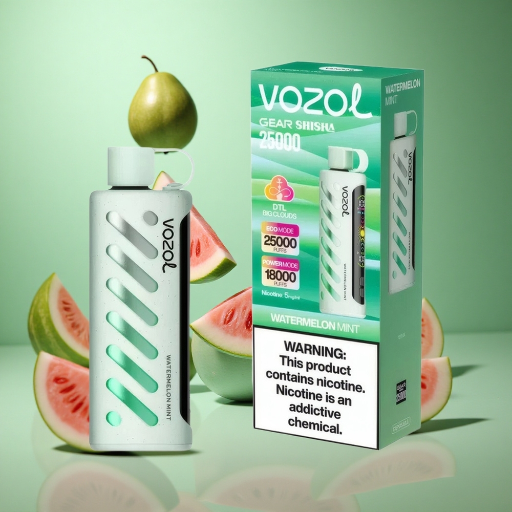 Watermelon Mint VOZOL Gear Shisha 25000 Puffs with S.i.L.C Tech & Dual Mesh