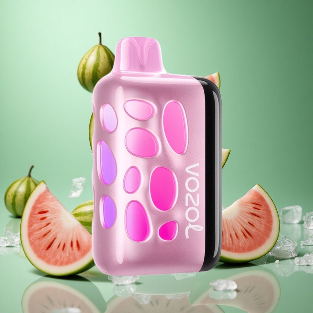 Watermelon Ice VOZOL RAVE 40000 Disposable Vape 270° Glow 80% Fast Charge