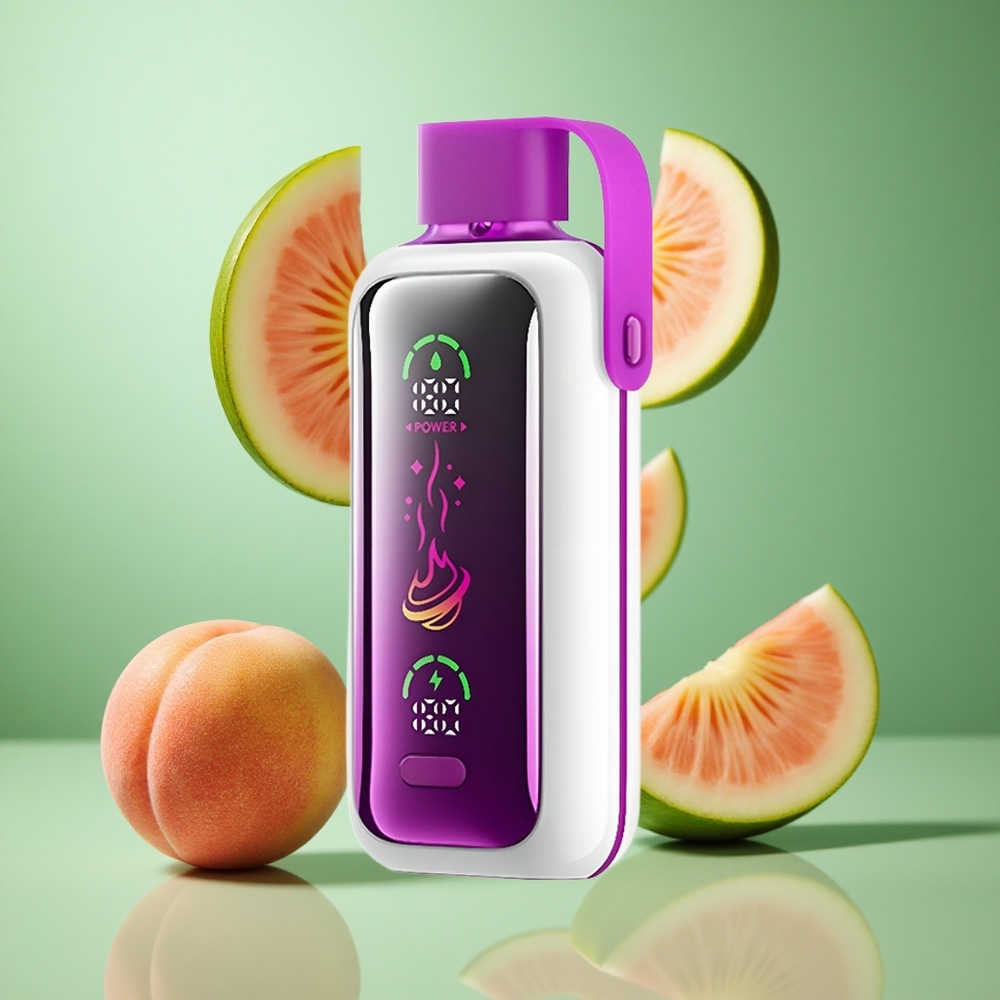 Peach Mango Watermelon VOZOL Star 20000 Puffs 2.2" HD Mirror Screen Dual Mesh