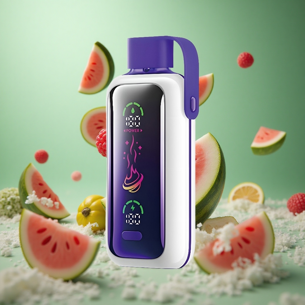 Raspberry Watermelon VOZOL Star 20000 Puffs 2.2" HD Mirror Screen Dual Mesh